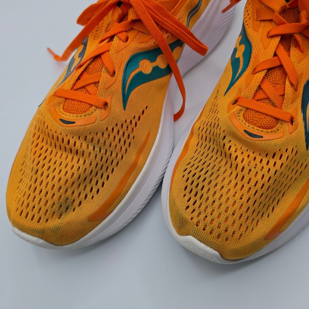 Saucony Ride 15 Running Shoes Mens 13 Orange Good PWRRUN Mesh Athletic Sneaker - Picture 2 of 9